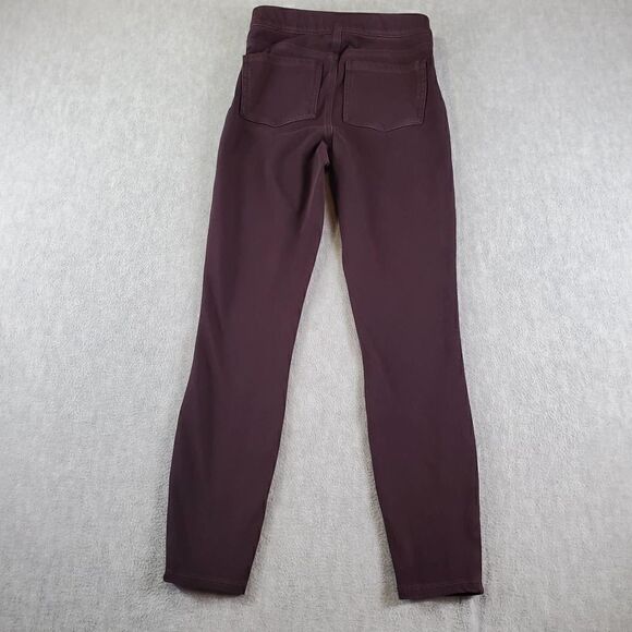 Spanx Leggings Womens Small Petite Maroon Skinny Pull On Ankle Jeggings - Picture 6 of 7